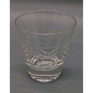 Javit RAIN #190 Hand Cut WHISKEY Double Old Fashioned Cocktail GLASS 2.75” MCM